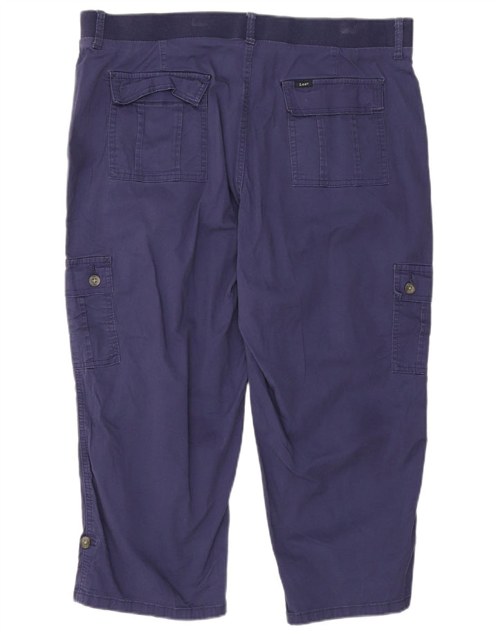 Pantaloni capri cargo cu talie înaltă LEE pentru femei US 18 2XL W36 L21 bleumarin