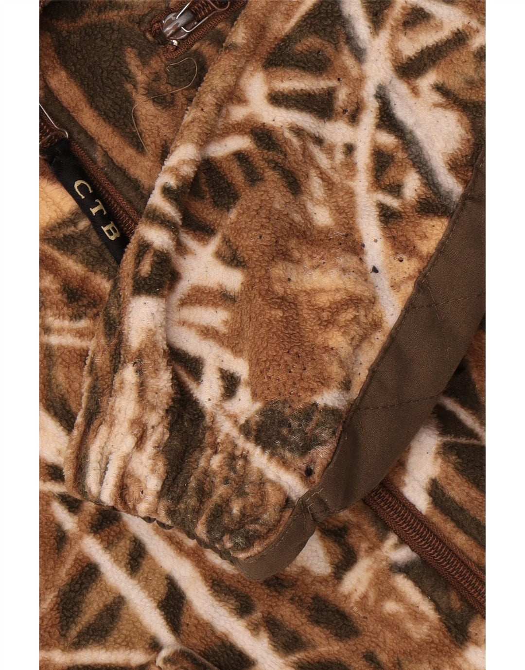 Jachetă vintage pentru bărbați din fleece UK 36 Mic Kaki Camouflage Poliester