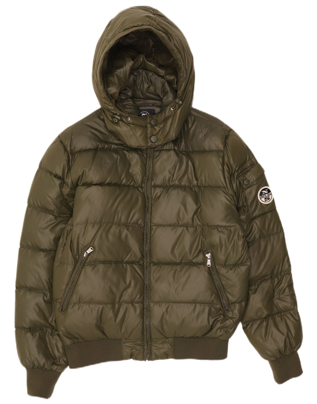 Jachetă căptușită cu glugă North Sails pentru bărbați UK 38 Medium Khaki Nylon