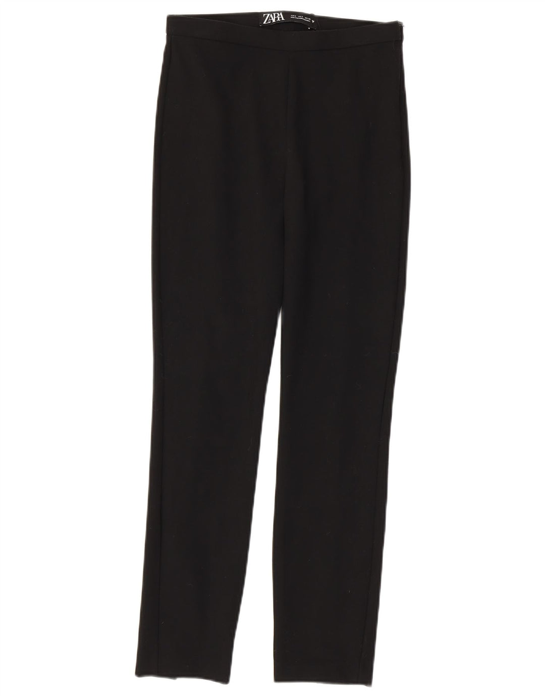 Pantaloni casual subțiri pentru femei ZARA Mici W26 L27 Poliester negru
