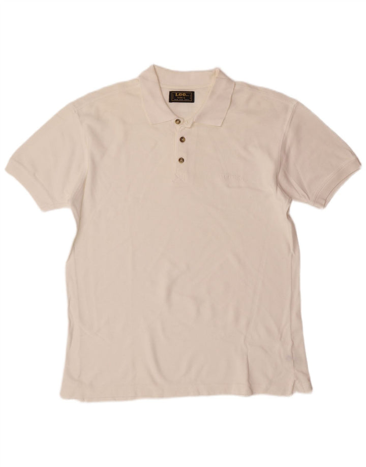 Tricou polo LEE pentru bărbați, mare, alb, din bumbac