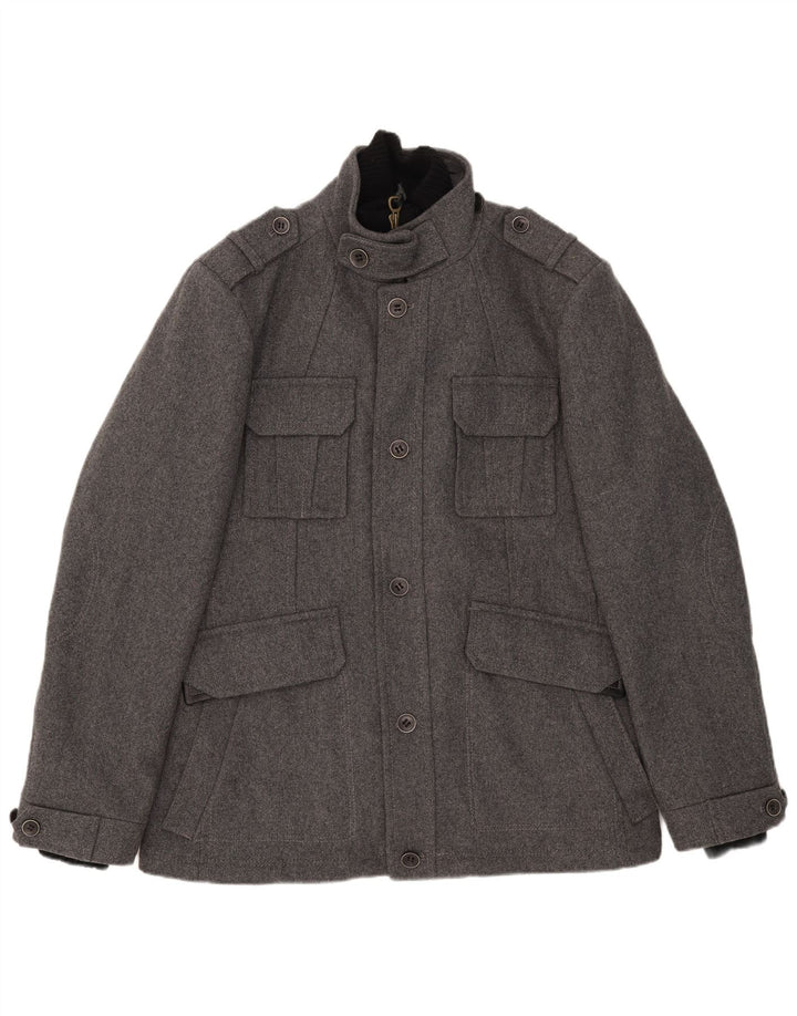 Jachetă militară pentru bărbați Esprit UK 42 XL Lână gri