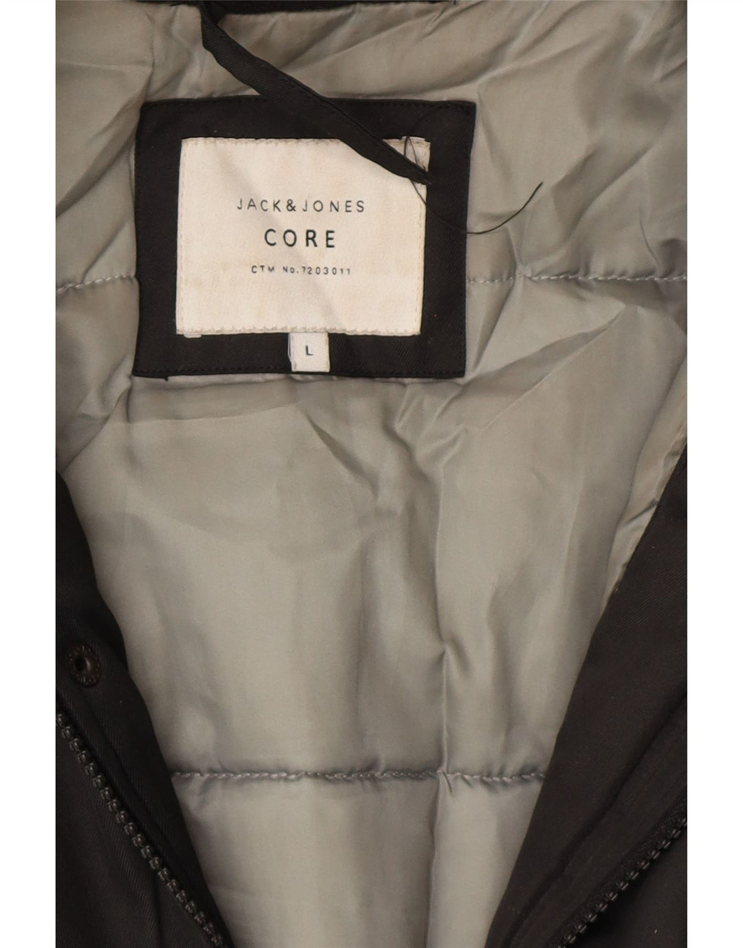 Jachetă parka cu glugă pentru bărbați JACK & JONES UK 40 Large Black