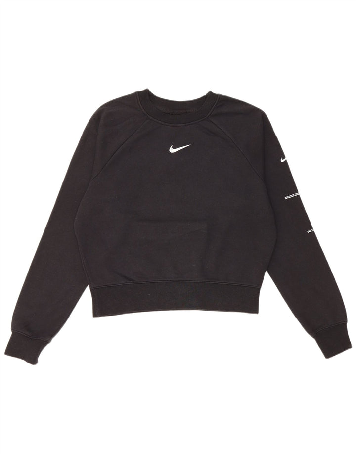 Pulover supradimensionat pentru femei Nike Swoosh Crop UK 10 Mic Negru