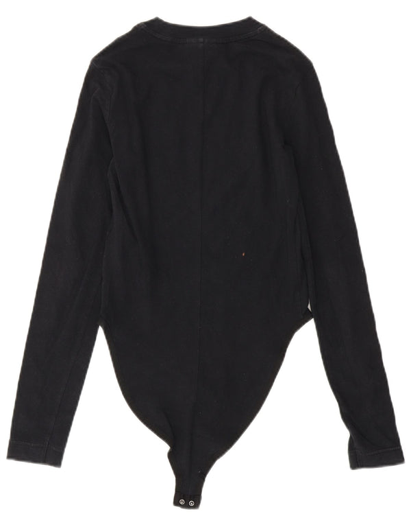 Body cu mânecă lungă cu grafică Nike pentru femei UK 4 XS bumbac negru