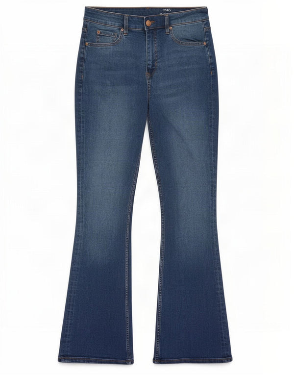 Marks & Spencer Blugi Eva Bootcut pentru femei UK 12 Medium W30 L30 Bumbac albastru