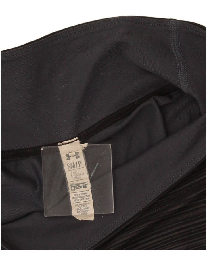 Leggings Capri Under Armour pentru femei UK 10, poliester cu dungi gri mici