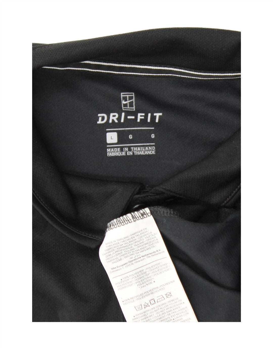 Tricou polo Nike Dri Fit pentru bărbați, mare, negru, poliester