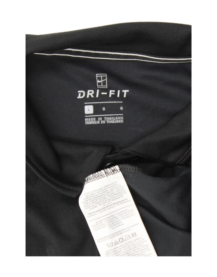 Tricou polo Nike Dri Fit pentru bărbați, mare, negru, poliester