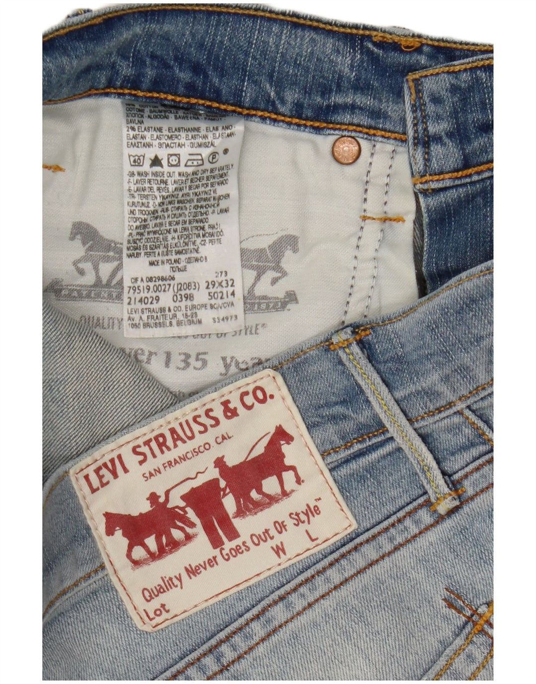 Blugi slim pentru bărbați Levi's W29 L32 Bumbac albastru