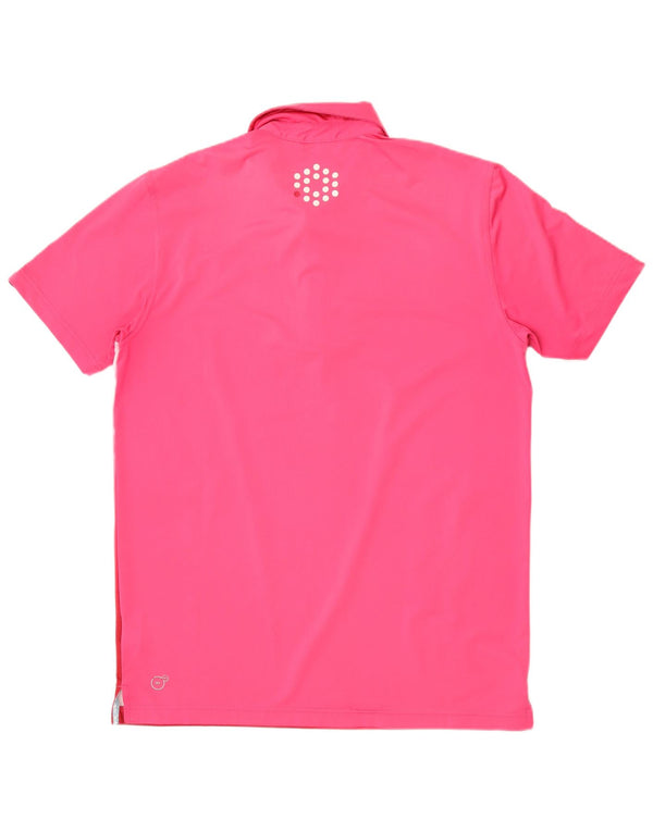Tricou polo Puma pentru bărbați cu model abstract, poliester roz mediu