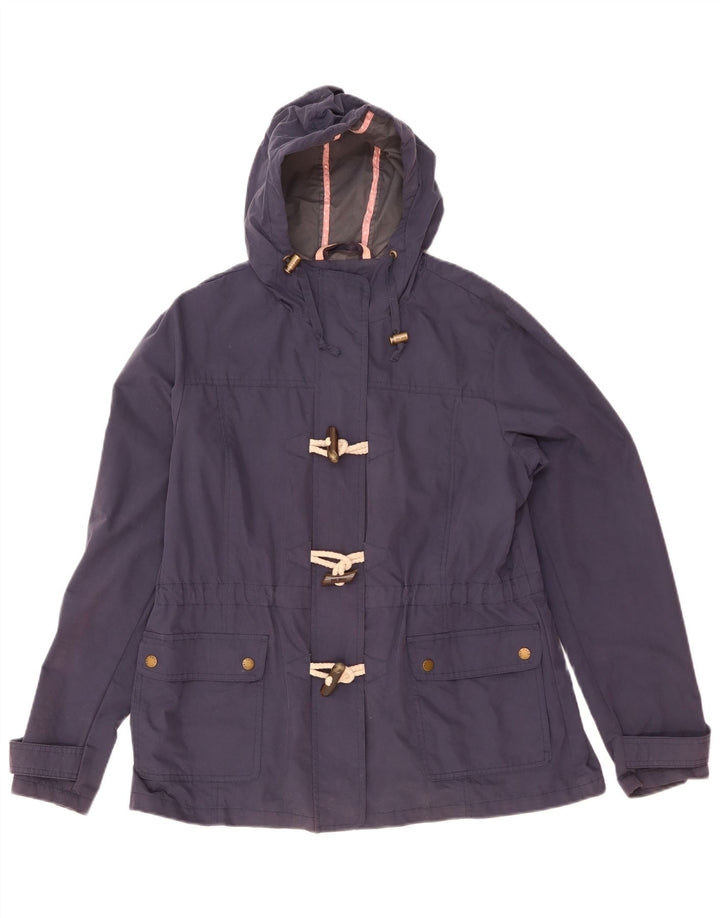 Jachetă duffle cu glugă pentru femei Fat Face UK 16 mare bumbac bleumarin