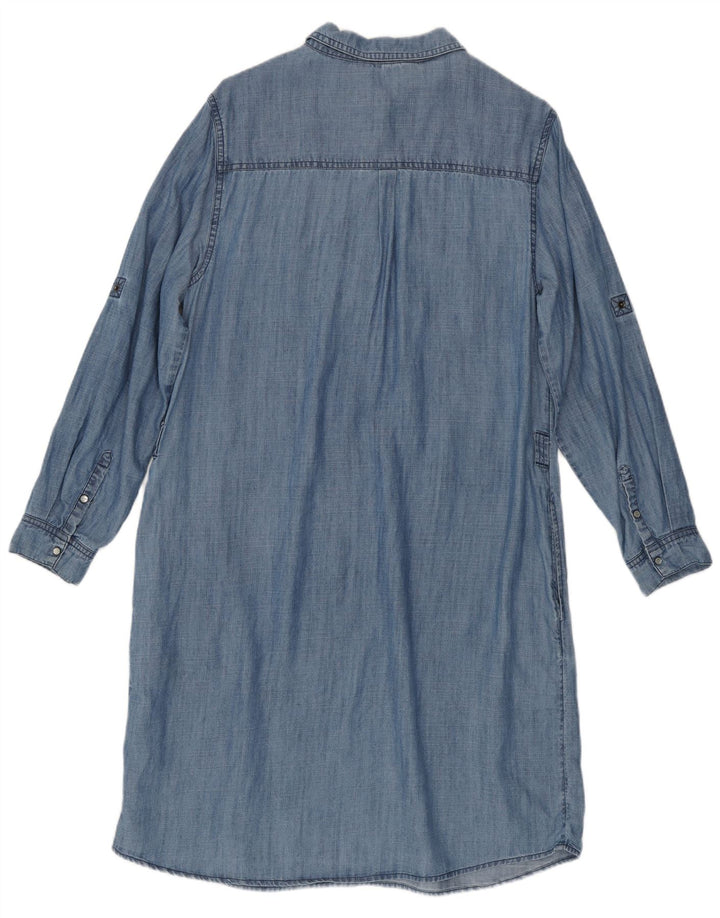 Rochie cămașă cu pulover Boden pentru femei UK 16 Lyocell, albastru mare