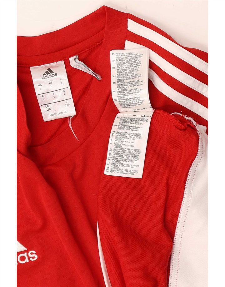 Tricou cu grafic Climalite Adidas pentru bărbați Top mare poliester roșu