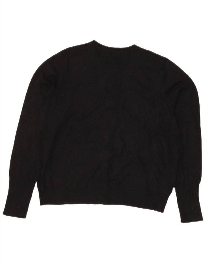 MARKS & SPENCER Pulover cardigan crop pentru femei UK 16 mare, viscoză neagră