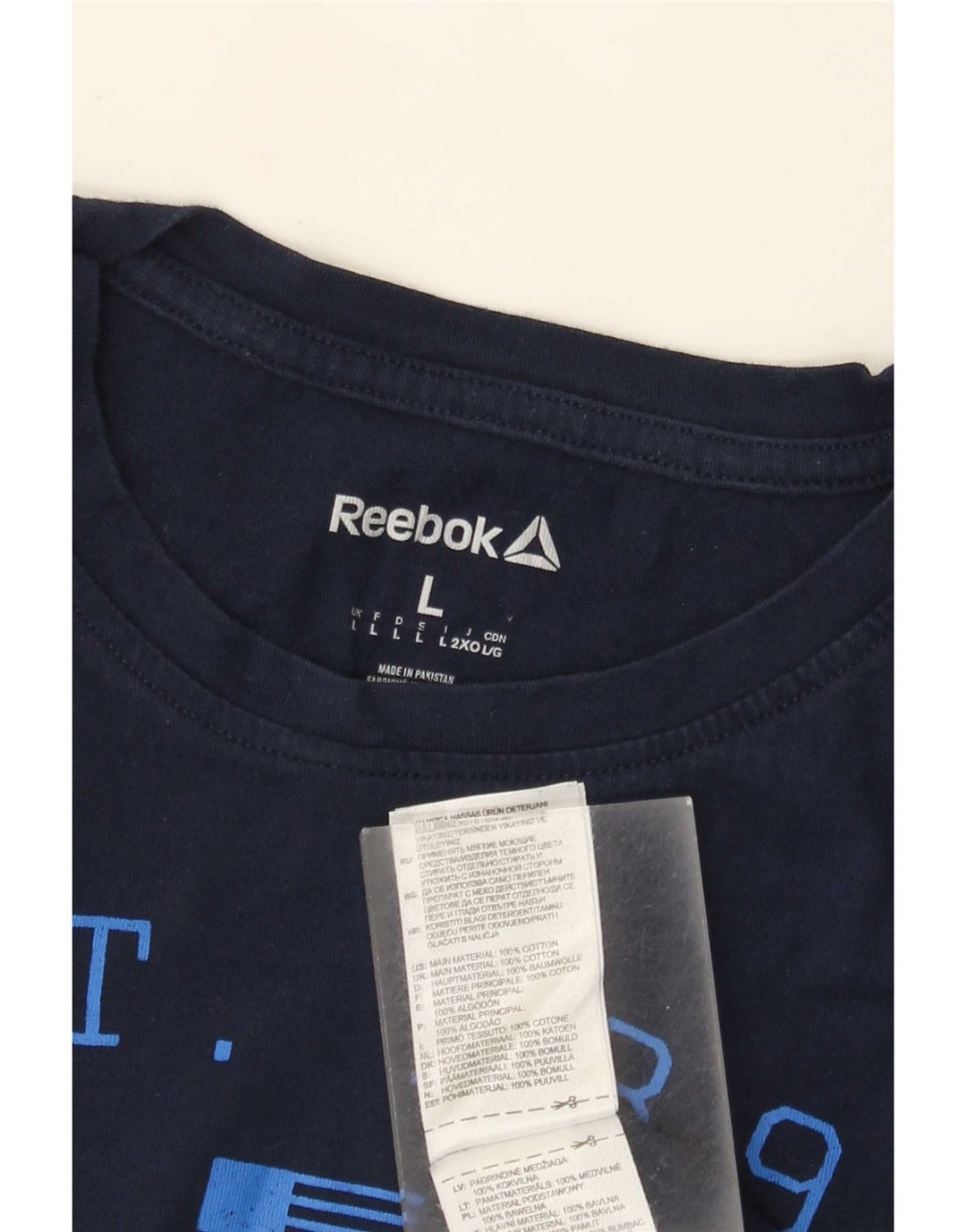 Tricou grafic pentru bărbați Reebok Top mare din bumbac bleumarin