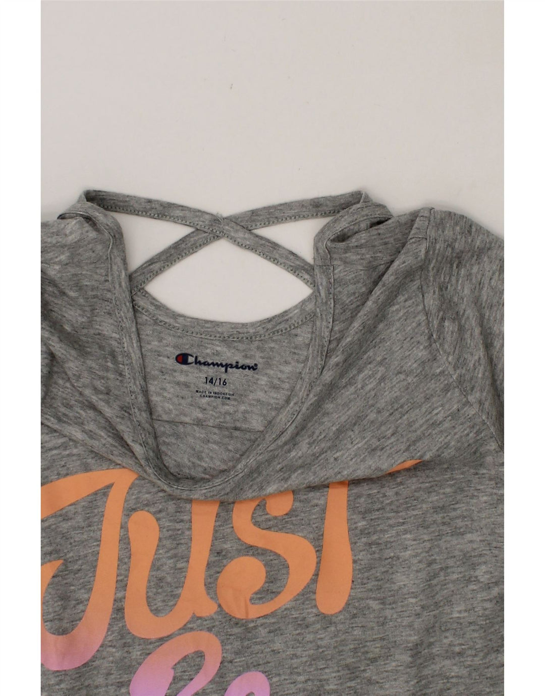 CHAMPION Girls Graphic T-Shirt Top 14-15 Years Grey Cotton Vintage Champion and Second-Hand Champion from Messina Hembry 