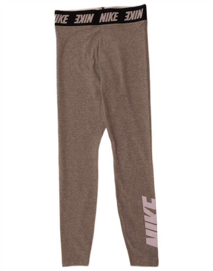 Leggings grafic Nike pentru femei UK 10, bumbac gri mic