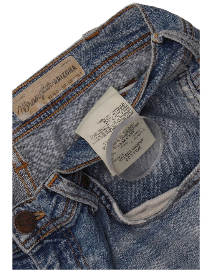 Pantaloni scurți din denim învechit Wrangler pentru bărbați W34, bumbac albastru mare