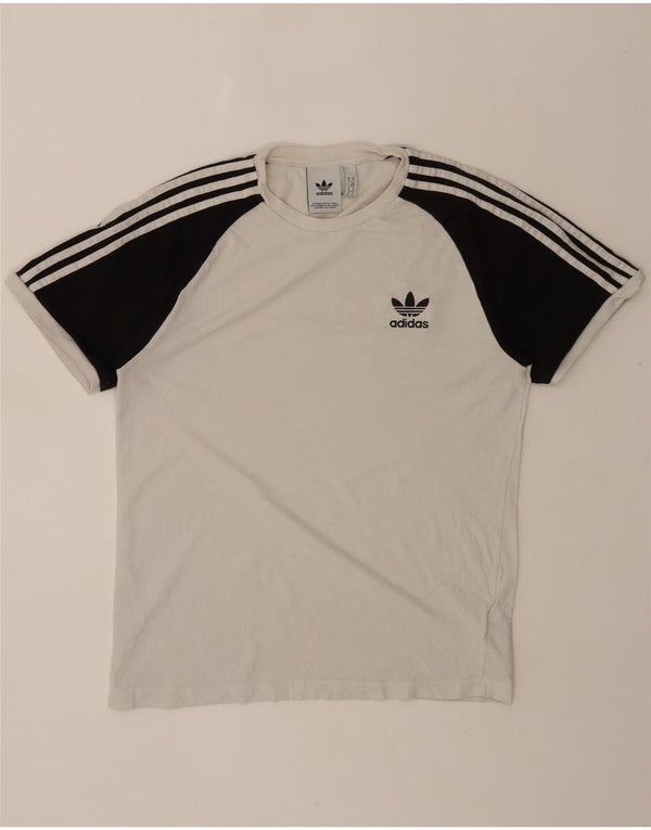 Tricou pentru bărbați Adidas Top mediu alb din bumbac color bloc