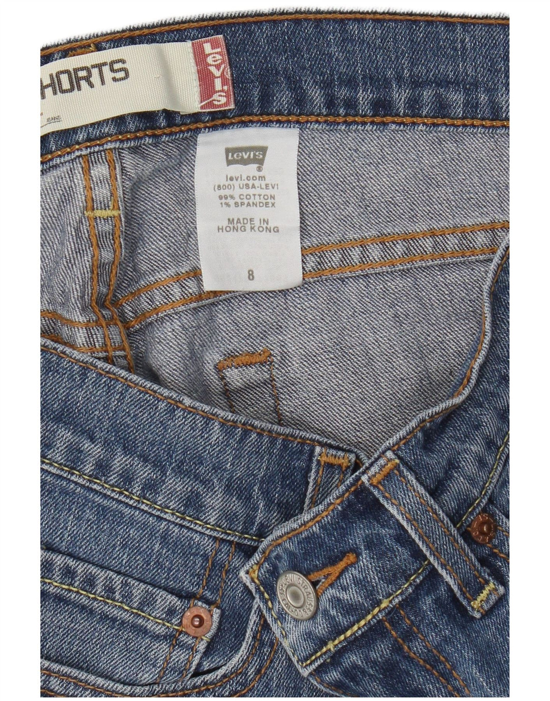 Pantaloni scurți Levi's 515 Denim US 8 Medium W30 Bumbac albastru