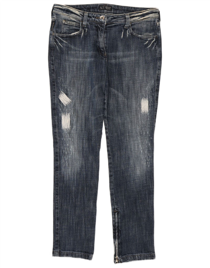 Blugi slim pentru damă Armani Distressed W29 L29 Bleumarin