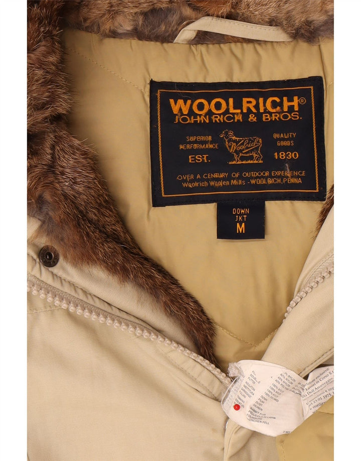 Palton căptușit cu glugă Woolrich pentru femei UK 12 bumbac mediu bej
