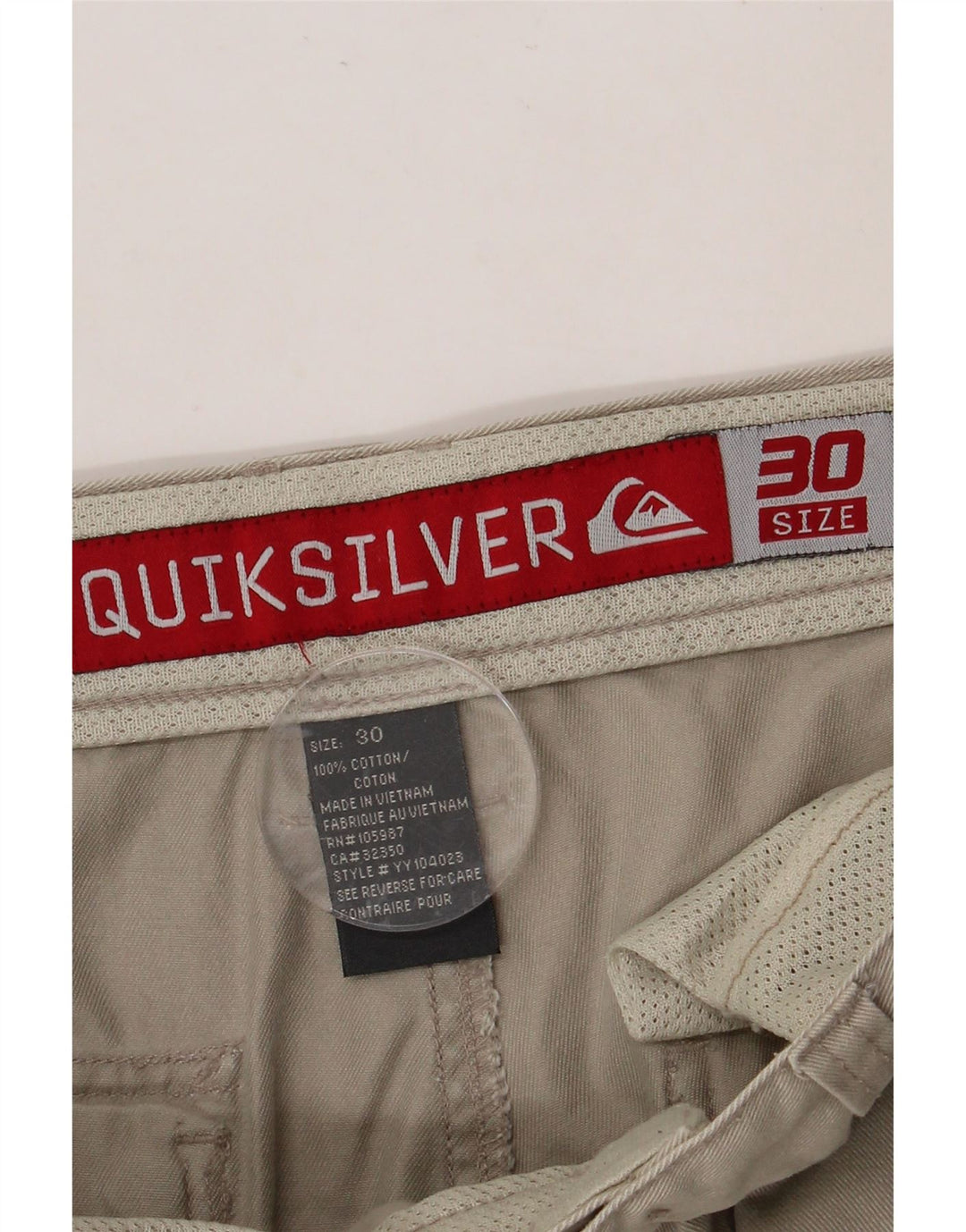 Pantaloni scurți cargo QUIKSILVER pentru bărbați W30, bumbac gri mediu