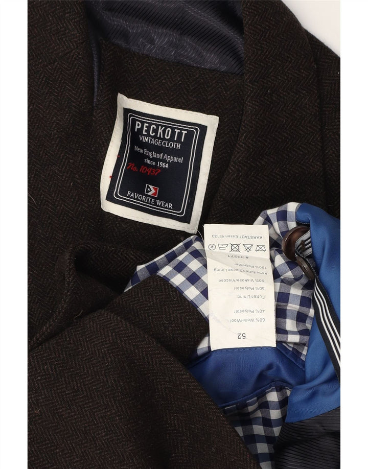 Jachetă Peckott pentru bărbați, cu 2 nasturi, IT 52 XL, lână maro cu oase