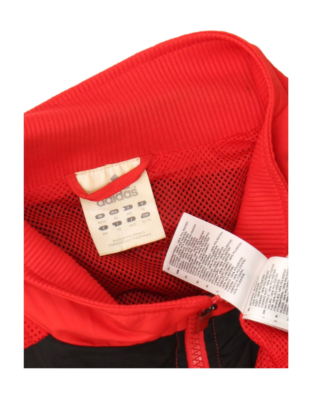 Jachetă de trening pentru bărbați Adidas UK 48/50 XL Poliester color bloc roșu