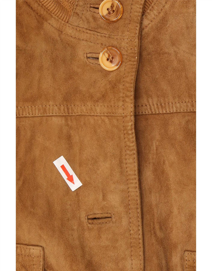 Bomber Vintage de damă din piele intoarsa IT 44 Medium Beige Piele