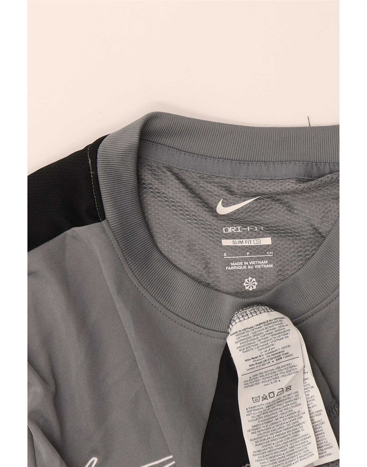 Tricou pentru bărbați Nike Dri Fit Slim Fit Top mic, gri, poliester color bloc