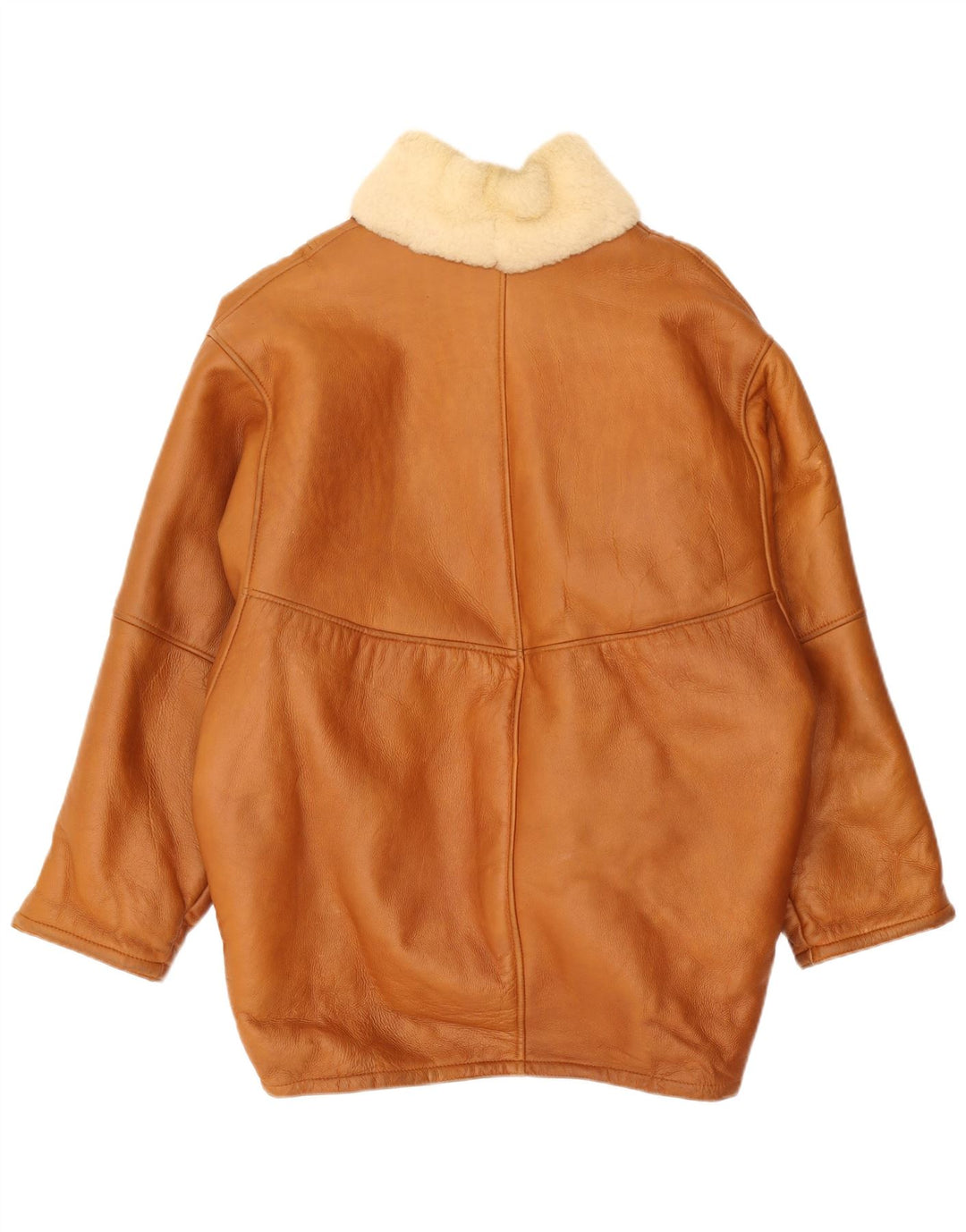 Jachetă din shearling supradimensionată pentru femei Vintage IT 44 maro mediu