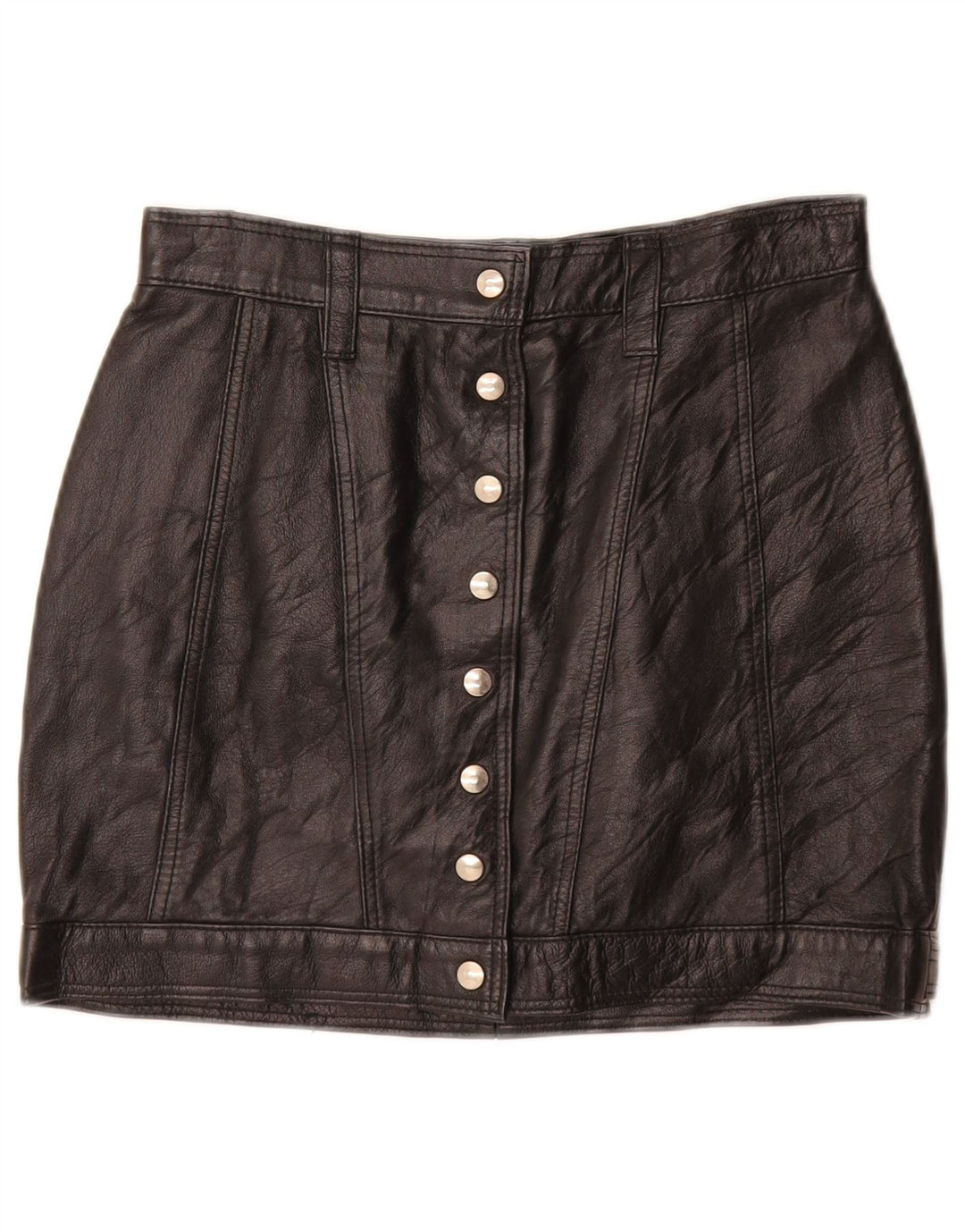 Fusta Mini din piele Vintage pentru femei W26 Small Black