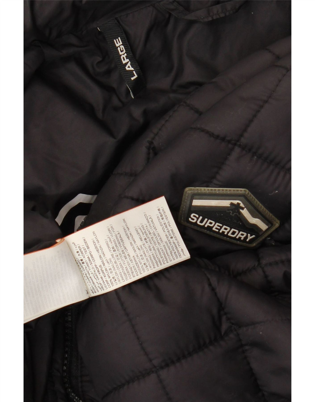 Jachetă căptușită pentru bărbați Superdry UK 40, mare, negru, nailon