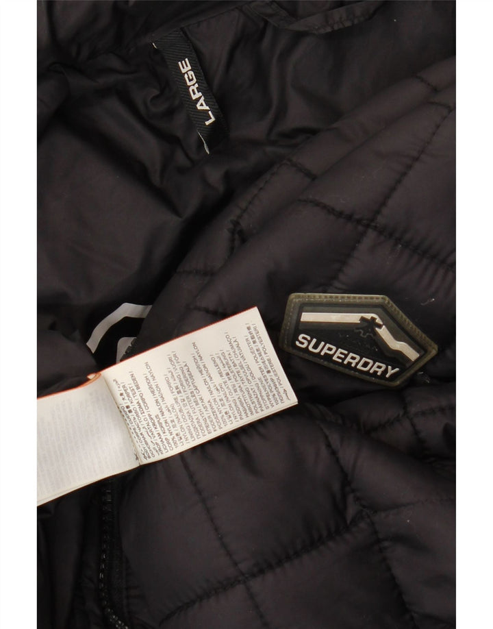 Jachetă căptușită pentru bărbați Superdry UK 40, mare, negru, nailon