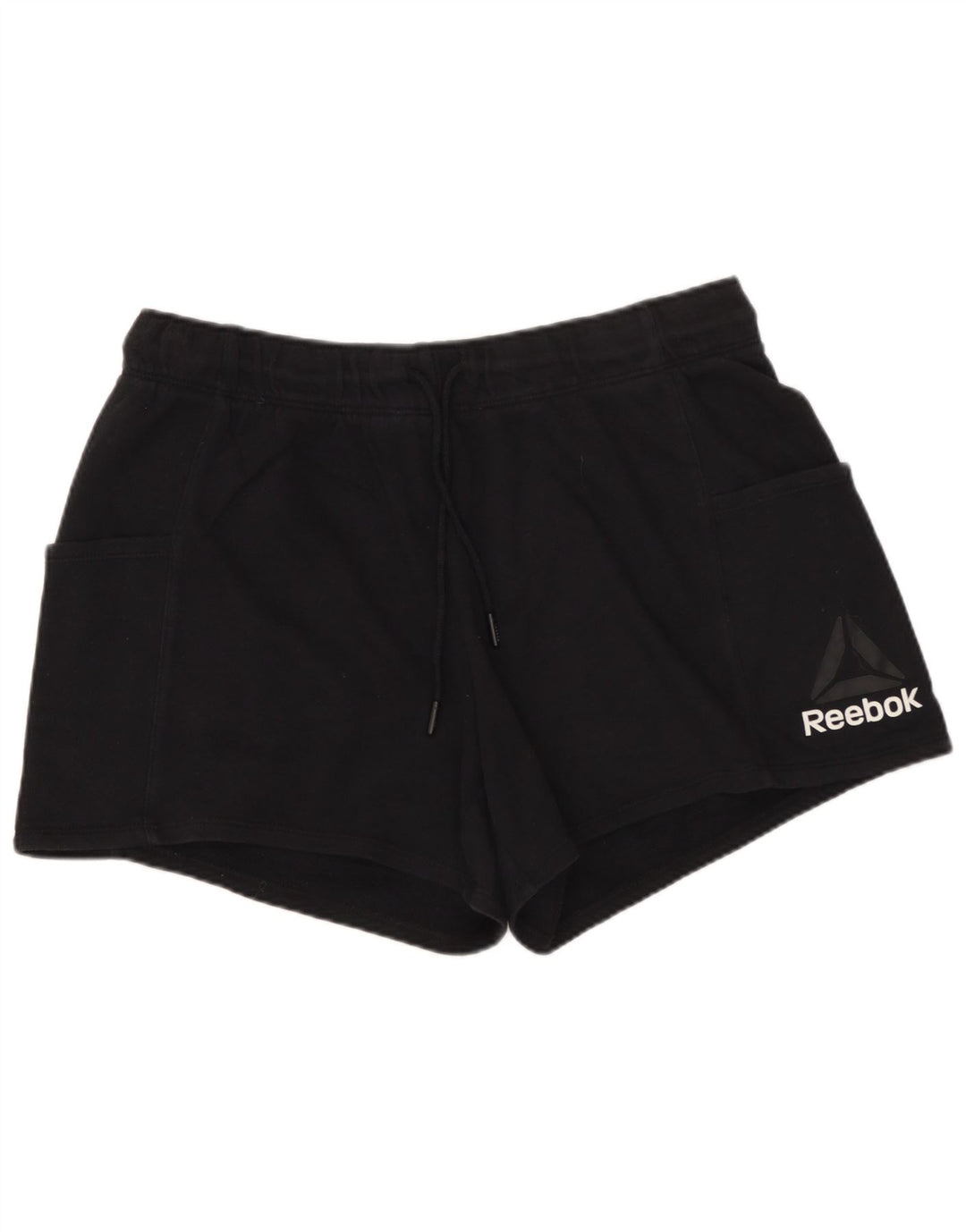 Pantaloni scurti sport REEBOK UK 14, mari, negru, bumbac