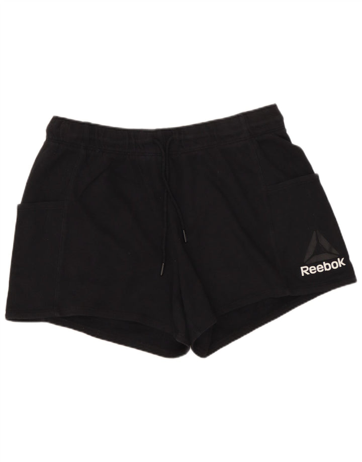 Pantaloni scurti sport REEBOK UK 14, mari, negru, bumbac