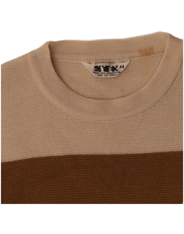 Pulover Vintage pentru damă cu gât de barcă IT 44 Medium Bej cu dungi
