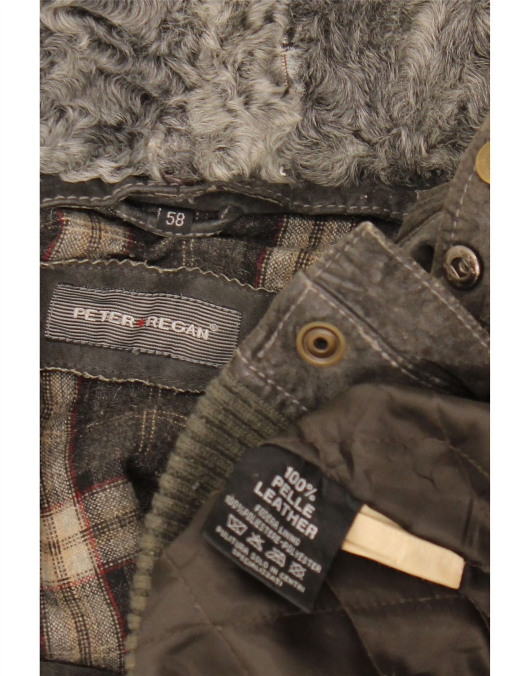 VINTAGE Bomber de piele intoarsa pentru barbati UK 42 XL din piele gri