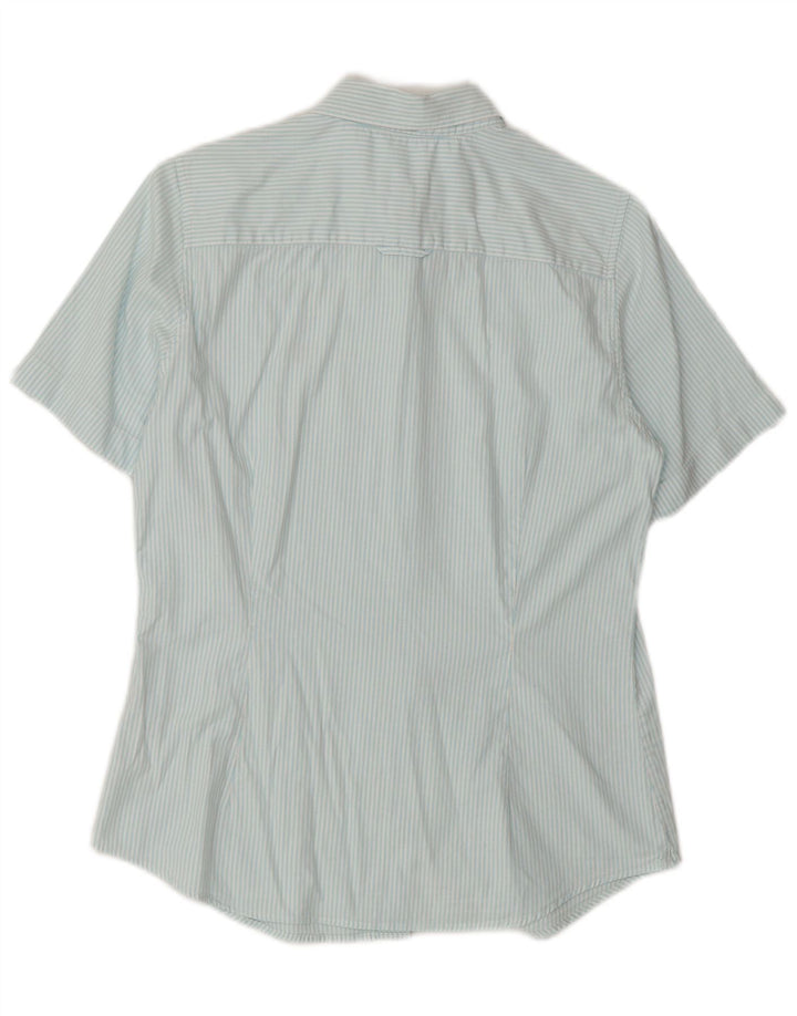 Cămașă cu mânecă scurtă pentru femei GANT UK 12, bumbac cu dungi albastre medii