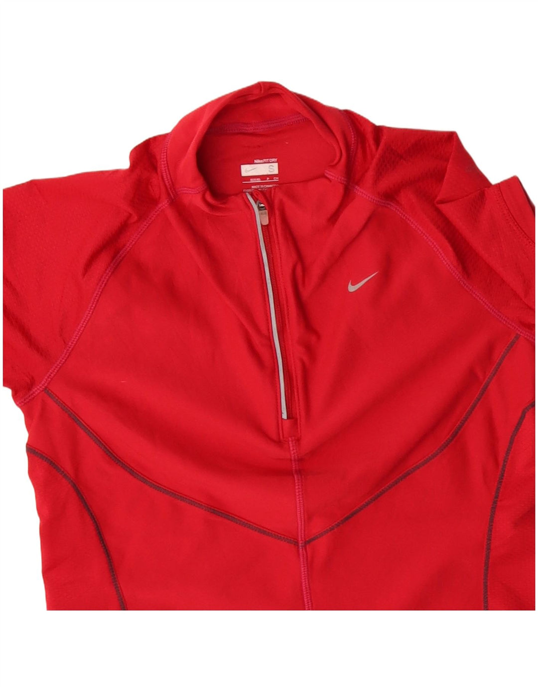 Top de trening cu mânecă scurtă și pulover Nike Fit Dry pentru femei UK 4/6 Small Red