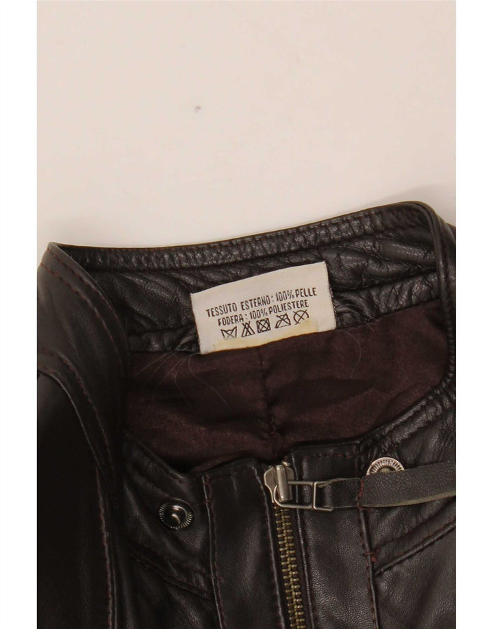 In Extenso jachetă de piele bomber pentru femei UK 18 XL maro