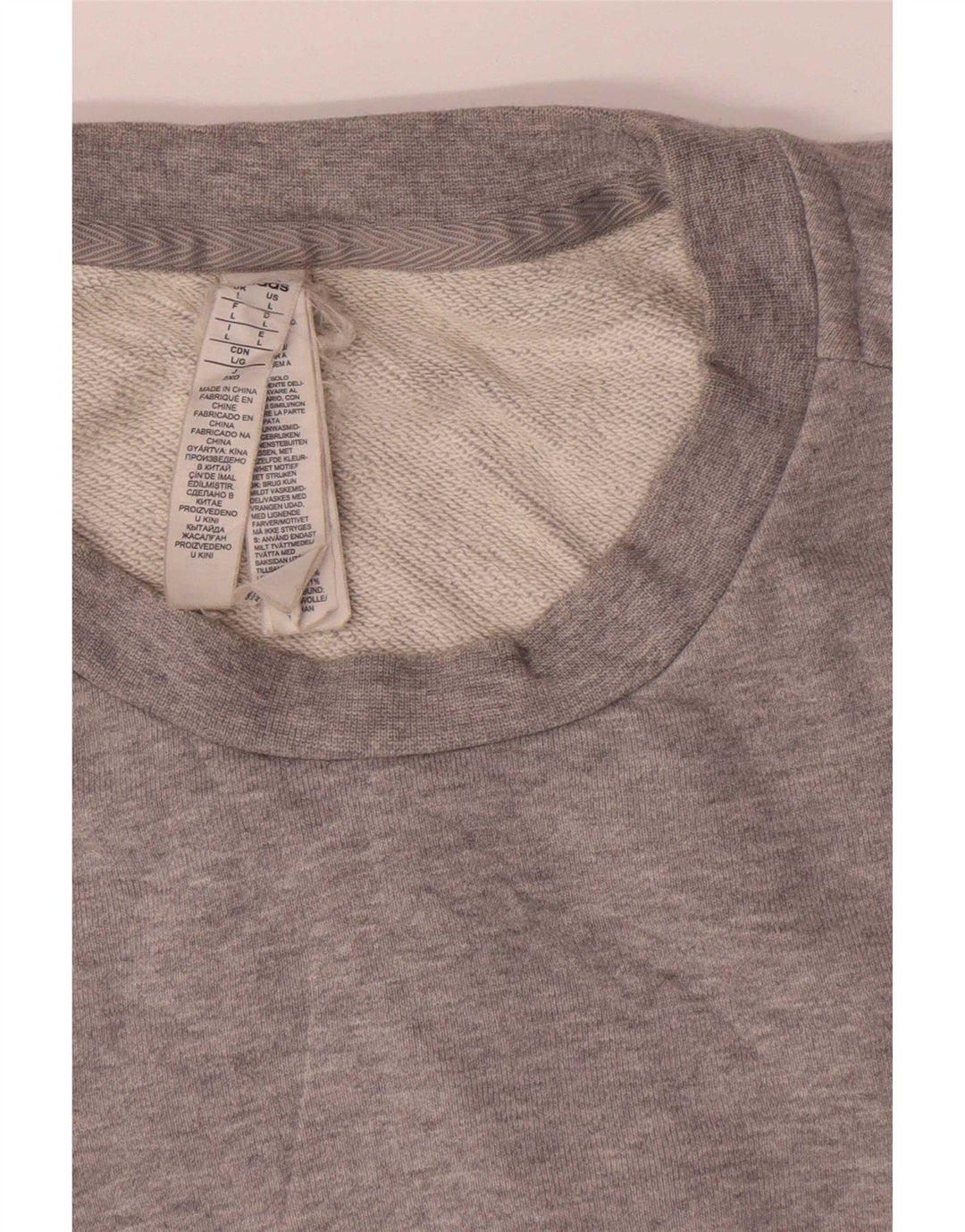 Hanorac grafic pentru bărbați Adidas Jumper mare, gri, bumbac cu pete
