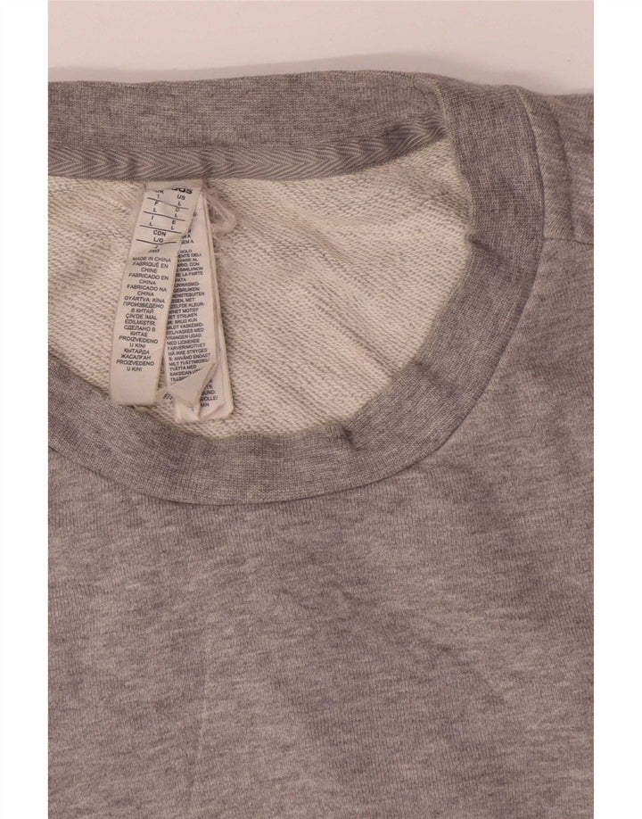 Hanorac grafic pentru bărbați Adidas Jumper mare, gri, bumbac cu pete