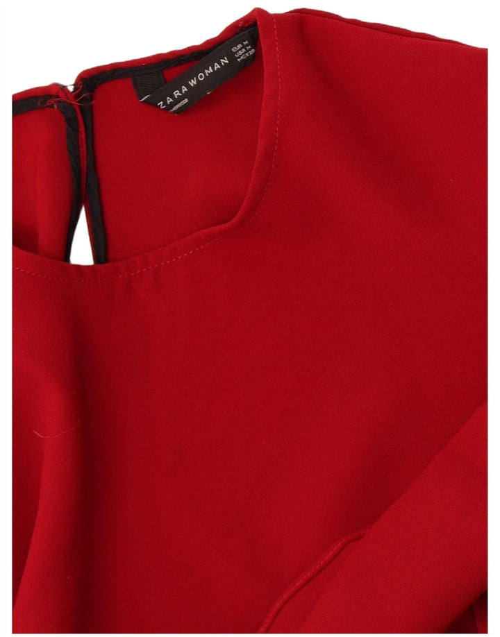 Bluză cu mânecă lungă pentru femei Zara UK 12 Medium Red