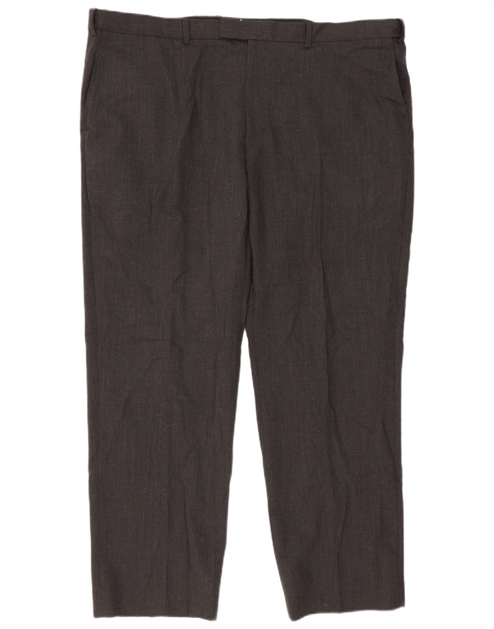 Pantaloni de costum pentru bărbați Marks & Spencer, cu tăiere obișnuită, L44 L31 Lână gri