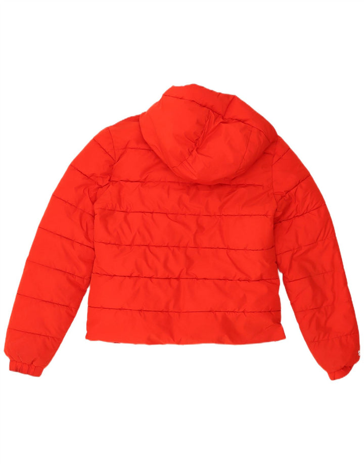 Jachetă căptușită cu glugă Superdry pentru femei UK 12 Poliester roșu mediu