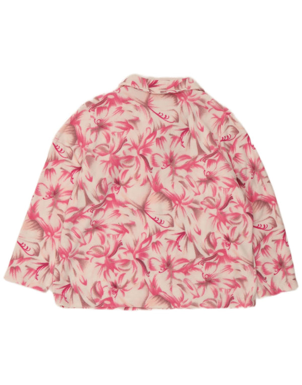 Pulover din lână cu mâneci 3/4 pentru femei PAOLA UK 20 2XL roz floral