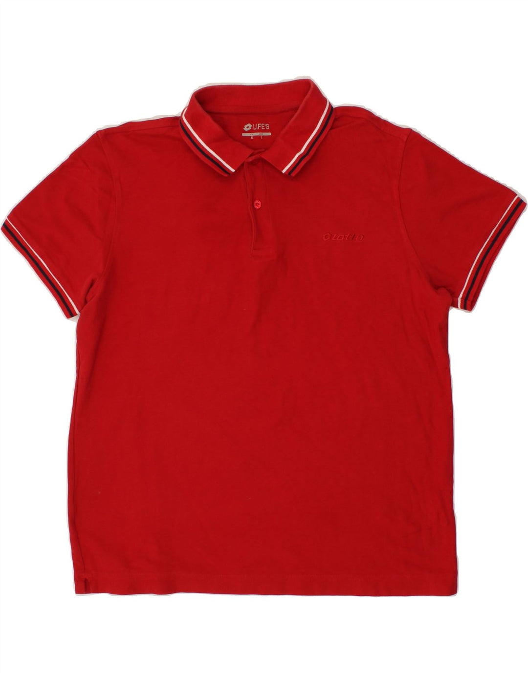 LOTTO Mens Polo Shirt Large Red Cotton Vintage Lotto and Second-Hand Lotto from Messina Hembry 